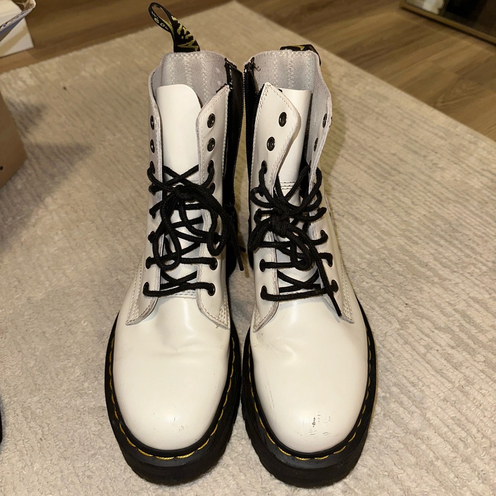 Dr. Martens White Leather Combat Boots